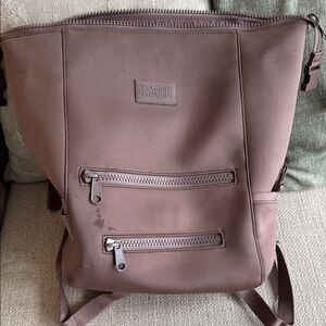 Dagne Dover Brown Backpack with Structured Design (small stain)